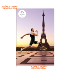 Mini carnet de notes "JO Paris 2024 - Coureur Paralympique & Tour Eiffel"