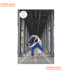 Mini notebook "PARIS 2024 Olympics - Judokas on the Bir-Hakeim bridge"