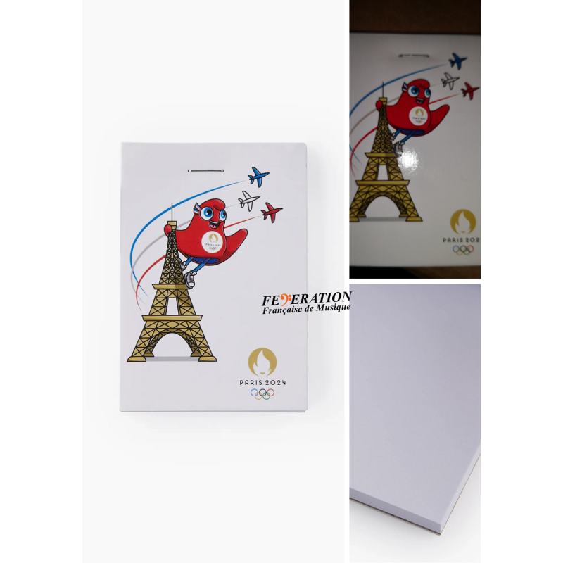 Mini carnet de notes "JO Paris 2024 - Phryge sur la Tour Eiffel"