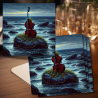 Artistic coasters in rigid acrylic "Azure Adagio"