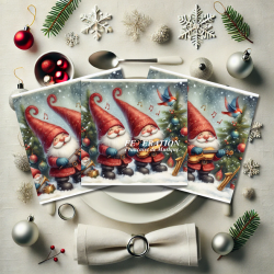 Artistic coasters in rigid acrylic "Christmas Gnomes"