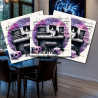 Artistic coasters in rigid acrylic "Purple Bombay"