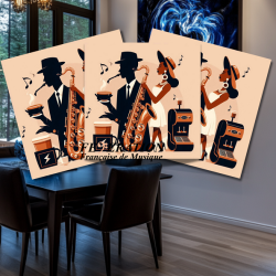 Sous-verres artistiques en acrylique rigide "Sax Collection"