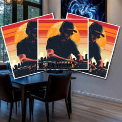 Artistic coasters in rigid acrylic "Sunset Dj"