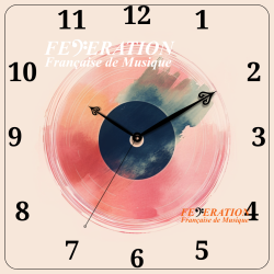 Horloge analogique "Vinyle Collection : Accords rosés"