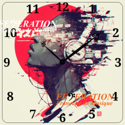 Horloge analogique "Ambre rouge"