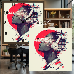 Analog Clock "Ambre rouge"