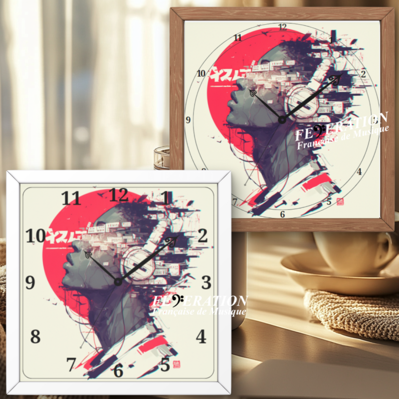 Horloge analogique "Ambre rouge"