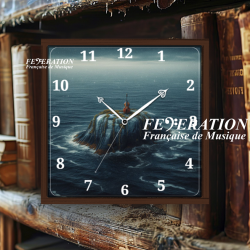 Analog Clock "Cello on the Rock" [J-FoxPat design]