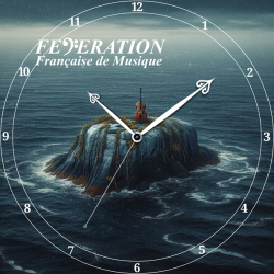 Horloge analogique "Cello on the Rock" [J-FoxPat création]