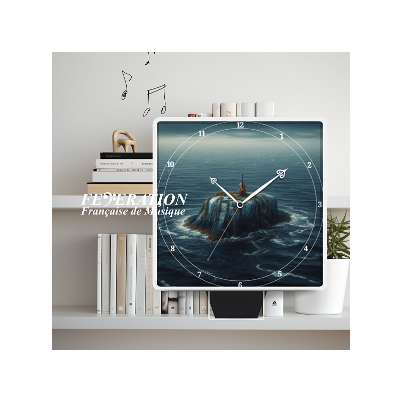 Analog Clock "Cello on the Rock" [J-FoxPat design]