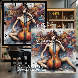 Analog Clock "Cello Serenade"