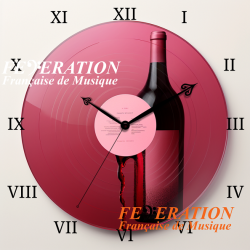 Horloge analogique "Vinyle collection : Notes de rosé"