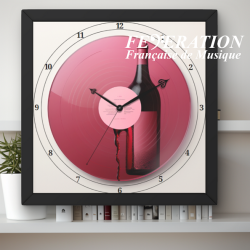 Horloge analogique "Vinyle collection : Notes de rosé"