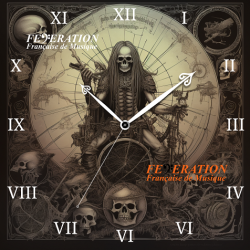 Horloge analogique "Skull Drums"