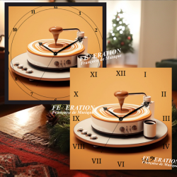 Horloge analogique "Vinyle Collection : Vinyl Coffee"