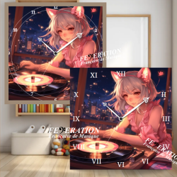 Horloge analogique "Vinyle Collection : Vinyl Kitty"