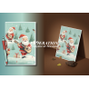 Artistic Postcard, Greeting Card Musical Theme "Claus and Rock"