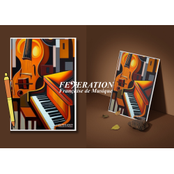 Artistic Postcard, Greeting Card Musical Theme "Expression Sonore"