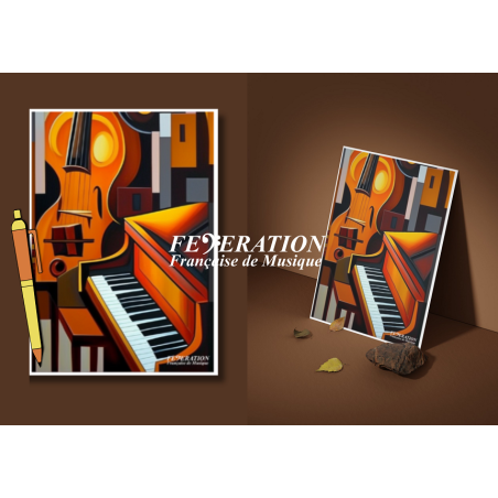 Artistic Postcard, Greeting Card Musical Theme "Expression Sonore"