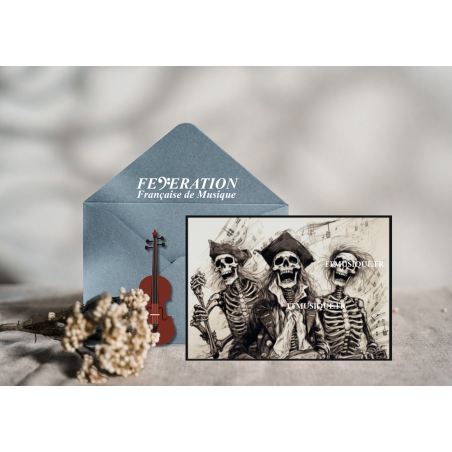 Carte postale artistique, Carte de vœux Thème musical "Pirate Skeletons"