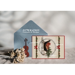 Artistic Postcard, Greeting Card Musical Theme "Sleigh"